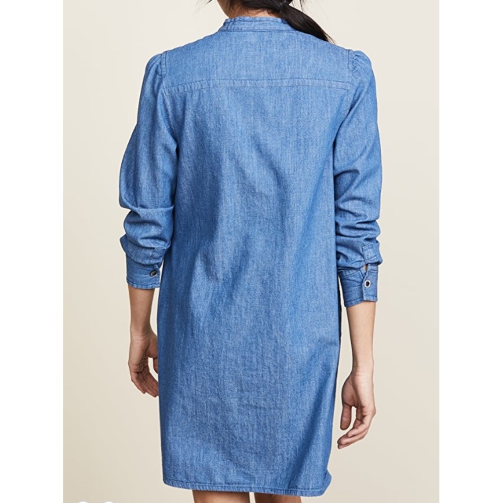 A.P.C. Mandarin Collar Chambray Dress. Size 36. - Picture 8 of 9